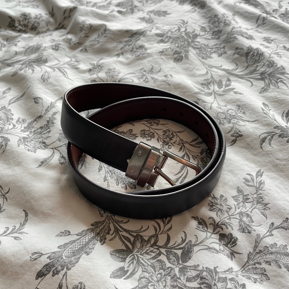 Chaps Black Synthetic Leather Belt Size 26-28